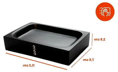 Produktbild von Seifenschale, Seifenablage (LxBxH): 11,2 x 7,5 x 2,3 cm Schwarz Badezimmer Zubehör