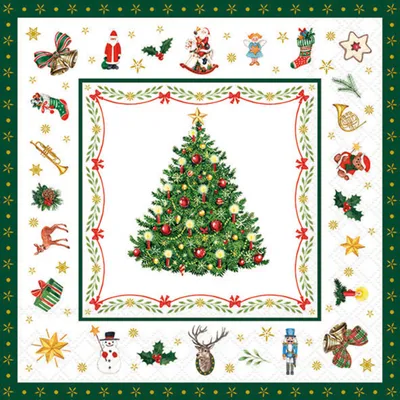 Hochwertige Papierservietten mit nostalgischem Weihnachtsmotiv