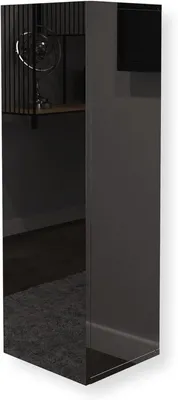 Produktbild von HAJDUK FURNITURE Hängeschrank Hochglanz Schwarz 105 cm, schmaler Wandschrank Wohnzimmer, Push-to-Open