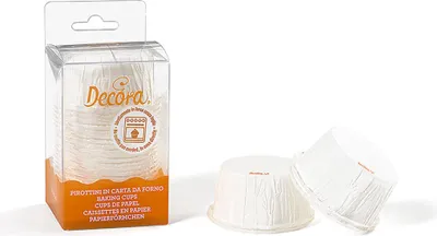 Obrázek produktu pro Decora 0339804, Košíčky na cupcaky/muffiny, Kulatý, 220 °C, Bílá, Papír, 35 mm