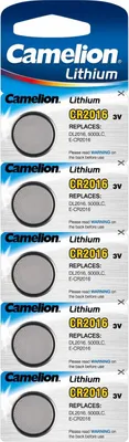 Produktbild von Lithium Knopfzelle Camelion CR2016 5er Blister