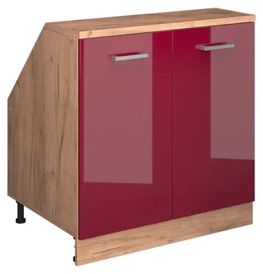 Immagine prodotto di Mobile sottotetto Vicco Rion Rosso lucido 80 x 81.6 cm con 2 porte, carcassa 60 cm profondità, Model 60278