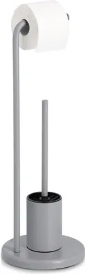 Produktbild von Zeller Toilettenpapierhalter und Toilettenbürste, Metall, 22x63 cm, grau