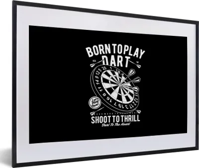 Produktbild von MuchoWow® MuchoWow® Gerahmtes Poster Mancave - Dartscheibe - Darts - Vintage 60x40 cm - Poster mit zchwarzem Bilderrahmen - Schlafzimmer - Plakat in Rahmen - Drucken
