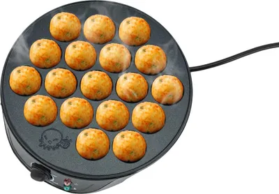 Produktbild von Elektrischer Takoyaki & Cake-Pop Maker - JC-503 - 18 Mulden - 750 W - EU-Stecker - 220–240 V - 0–240 °C - Bakelit & Aluminium
