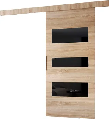 Produktbild von Minio, Schiebetür "CLEAN C", Zimmertür, 96 cm Tür, Sonoma Eiche / Schwarze Farbe