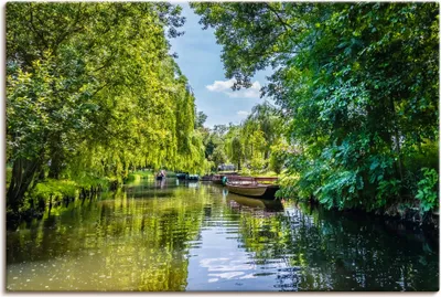 Produktbild von ARTland Leinwandbild Kahnfahrt durch die Fließe im Spreewald Größe: 60x40 cm