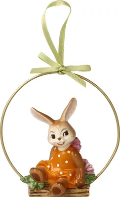 Produktbild von Goebel Hängeornament Hasenmädchen Mamas Liebling, Steingut, Bunt, 8 cm, 66846381
