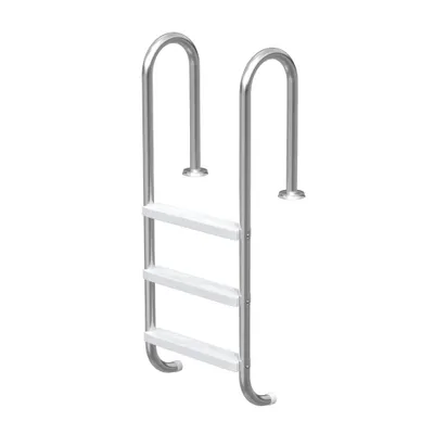 Produktbild von JOIEYOU Poolleiter 3‑Stufen 304‑Edelstahl, rutschfeste ABS‑Trittstufen, bis 150kg Tragkraft für Pooltiefe 1,0‑1,4 m