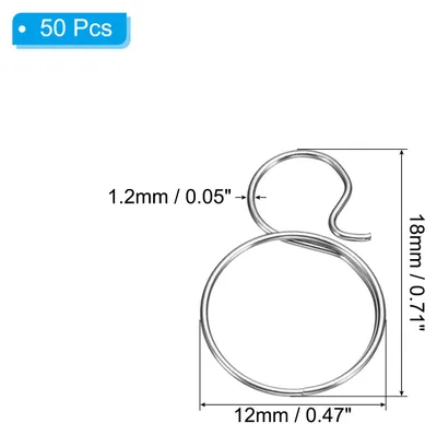 Produktbild von 0,71x0,47" Edelstahl Kronleuchter Verbindungsstifte, 50 Stš¹ck Kronleuchter Kristallclips zur Befestigung von Kristallteilen, Kronleuchter Ersatzteile, Silber