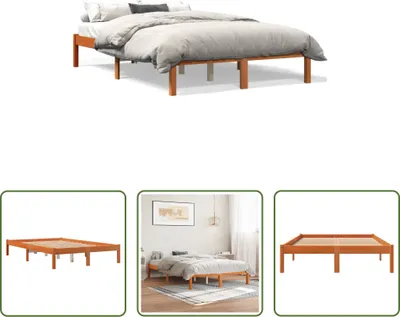 Produktbild von The Living Store Massivholzbett Wachsbraun 140x200 cm Kiefer