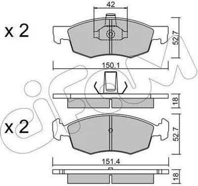 Produktbild von CIFAM Bremsbeläge Satz Vorne Bremsklötze für FIAT Doblo Cargo (223) 822-274-2