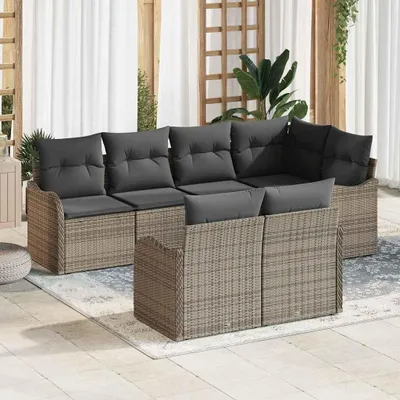 Productafbeelding van Maison Exclusive - Set van 7 tuinbankkussens, grijs, van polyrotan