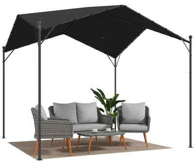 Produktbild von Pergola Pavillon 3x3m Wasserabweisend Stabil winterfest Sonnenschutz mit Satteldach Dreiecksverstrebungen