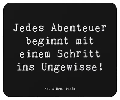 Produktbild von Mr. & Mrs. Panda Mousepad Spruch Ungewissheit akzeptieren - Schwarz - Geschenk, Hoffnung, Vertrauem, Mauspad, Abenteuer, Überraschungen, Mouse Pad, mousematte, laptop, pc