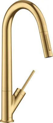 Obrázek produktu pro Jednopáková kuchyňská baterie AXOR Starck 270 s výsuvnou sprchou Brushed Gold Optic, 10821250