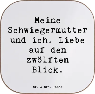 Produktbild von Mr. & Mrs. Panda PErsonalisierte Bierdeckel Schwiegermutter Liebe - Weiß - Geschenk, Schwiegereltern, Beziehung, Dankeschön, besonderes, Personalisierter Untersetzer