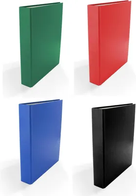 Produktbild von 4x Ringbuch / DIN A5 / 4-Ring Ordner /  Farbe: je 1x schwarz, blau, rot und grün