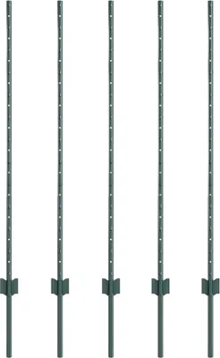 Zdjęcie produktu dla vidaXL Słupek ogrodzeniowy 5 szt. zielony 120 cm stalowy
