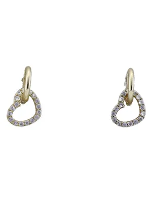 Produktbild von MIAMAR 1166492 Damen Ohrstecker Herz 14 Karat (585) Gelbgold Gold weiß