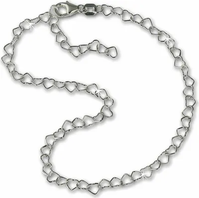 Produktbild von SilberDream Damen-Fußkette 25cm 925er Echt Silber allergenfrei Herzchen SDF0275J