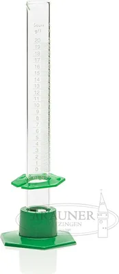 Immagine prodotto di Cilindro di vetro per acidometro Cilindro di misura da 20 mL con anello e base - adatto per acidometro e misurazione So2