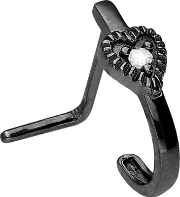 Produktbild von Nasenpiercing, Nasenstecker Chirurgenstahl Nasenstecker HERZ + KRISTALL