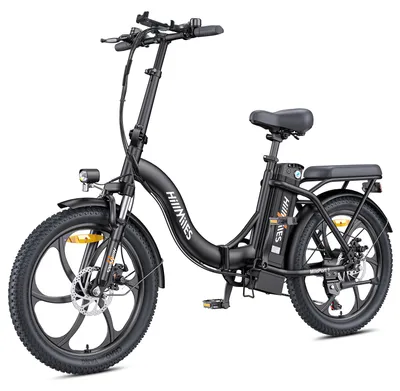 Produktbild von HillMiles MilePort Klapprad E-Bike 20 Zoll Fatbike 250W 36V 13Ah 120km 7-Gang Schwarz