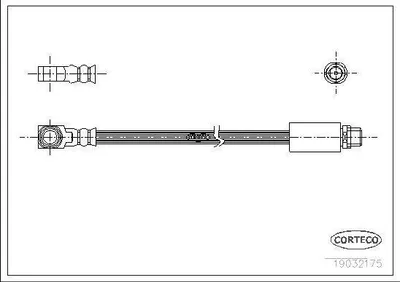 Produktbild von CORTECO 19032175 Bremsschlauch Hinten Rechts für FORD MONDEO II Kombi (BNP)