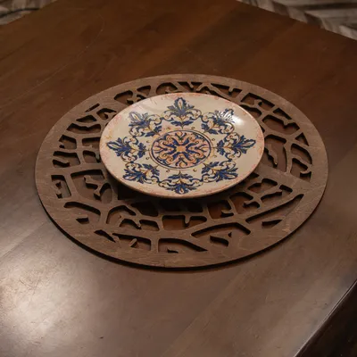 Immagine prodotto di Hermia Concept, Coral - Wengé, set di tovagliette in legno (4 pezzi), 100% LEGNO, wengé, 36 x 36 cm