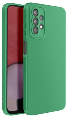 Imagen del producto de Funda de silicona suave para Galaxy A13 / A04s, con protección para la cámara, color verde