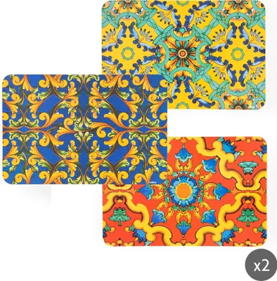 Immagine prodotto di Excelsa set di 6 tavolini Trinacria in plastica 43x28,5 cm colorati
