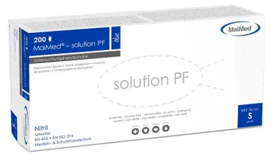 Produktbild von 10x MaiMed-solution PF Nitril blue Gr.S, unst.,200St/B | Box (200 Stück)