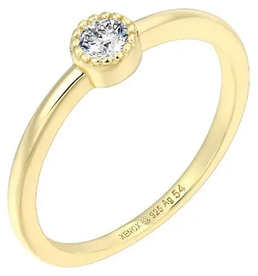 Produktbild von Xenox Ring Pure Essentials Zirkonia Silber Vergoldet XS10612G Gr. 54