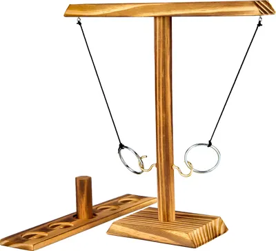 Produktbild von Ringwurf-Spiel Deluxe aus Holz - Das Action Ring-Haken Partyspiel; Ring Toss Hook Battle-Game in der Luxus Ausführung