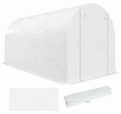 Productafbeelding van Outsunny kasfolie, 4 x 2 meter, waterdichte tuinfolie met deur, 8 ramen