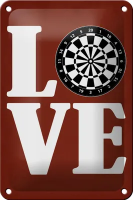 Produktbild von Blechschild Spruch 12x18cm Love Dart Schild
