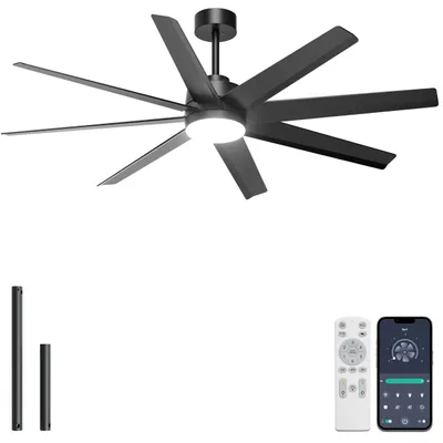 Deckenventilator 60 Zoll mit Licht, 8 Blätter, Fernbedienung