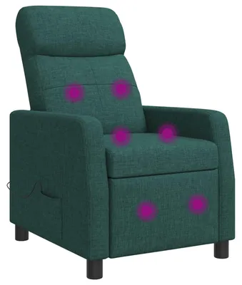 Obrázok produktu pre vidaXL Masážne relaxačné kreslo, tmavozelená farba, látka
