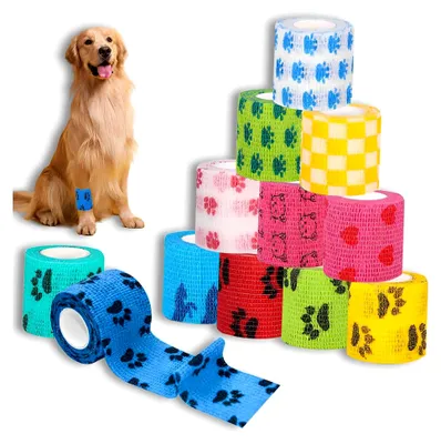 Produktbild von 12 Rollen Selbsthaftende Bandage für Haustiere