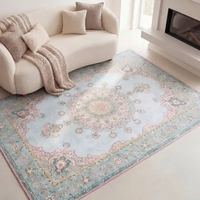 Zdjęcie produktu dla Volero - Dywan Vintage - Lily Medallion Jasnoniebieski - 160x230 cm