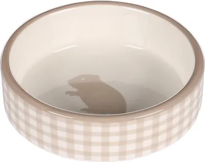 Hamster-Futternapf, Keramik, beige/weiß, rund, 100 ml