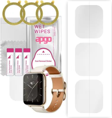Produktbild von apgo 3 Stück Schutzfolie, klar, kompatibel mit Oppo Watch 3 Smartwatch, Hydrogel Displayschutzfolie mit Positionierhilfe, Displayfolie, robust und kratzfest
