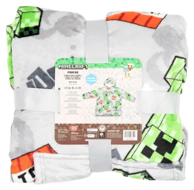 Produktbild von Minecraft Fleece Hoodie Decke für Kinder, grün, 7-14 Jahre