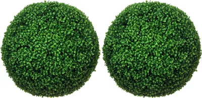 Produktbild von HOMCOM 2er Set künstliche Buchsbaumkugel 50 cm Kunstpflanze für Wohnzimmer