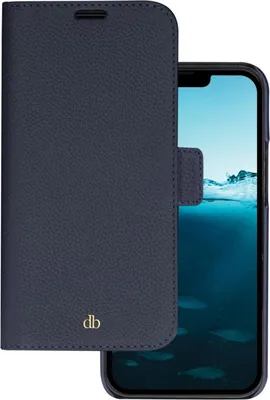 Immagine prodotto di DBRAMANTE1928, Custodia per Apple iPhone 14 Pro Max Folio 2 in 1 modello New York con portacarte, blu navy