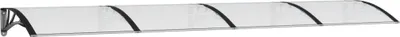 Image de vidaXL Auvent de porte noir et transparent 350x75 cm Polycarbonate