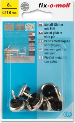 Produktbild von Metallgleiter mit Stift rund 18mm fix-o-moll