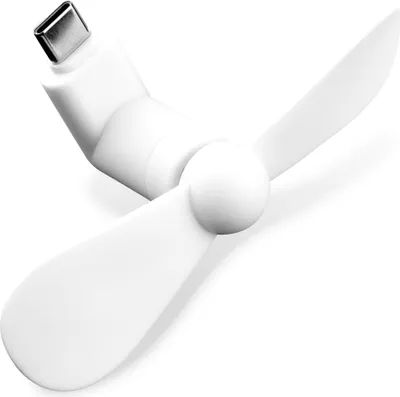 Produktbild von CELLONIC USB C Ventilator für Handy Smartphone Tablet: Handyventilator mit USB-C Anschluss Stecker - Android Miniventilator USB Gadget - Mini Fan Lüfter, Reiseventilator, leise tragbar klein weiß