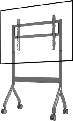 Image de Support mobile et réglable en hauteur pour téléviseur et moniteur, compatible avec les écrans de 32 à 90 pouces | Standard VESA 200x200 à 900x600 mm | Capacité jusqu'à 68 kg, roulettes enPolyuréthaneavec frein, télécommande incluse